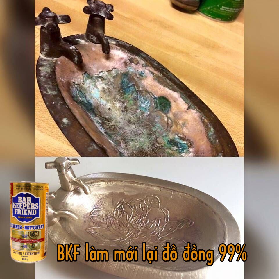 Bột làm sạch siêu thực - Bar keepers friend ( NK Mỹ ) - tẩy sạch inox, đồng, kính, vòi, xoong nồi, vết ố,...