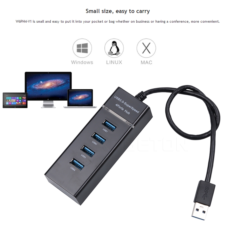 Hub chia 4 cổng USB 3.0 tốc độ cao chuyên dùng cho PC / laptop