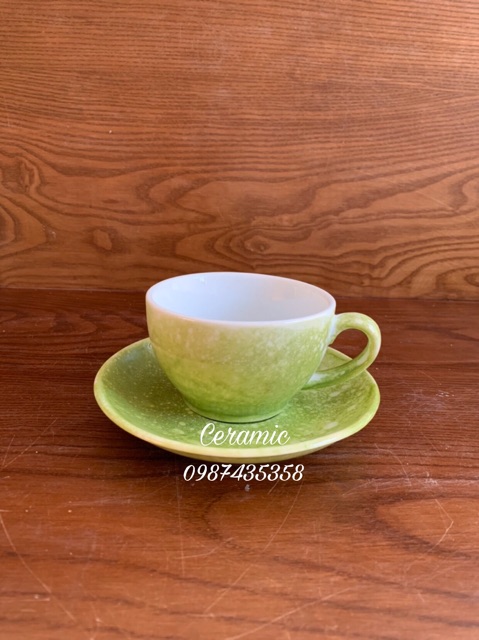 Cốc capuchino men loang màu kẹo ngọt