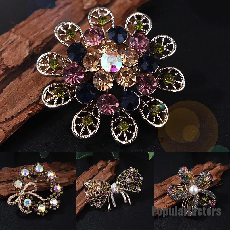 Ghim cài áo đính hạt đá nhân tạo thời trang