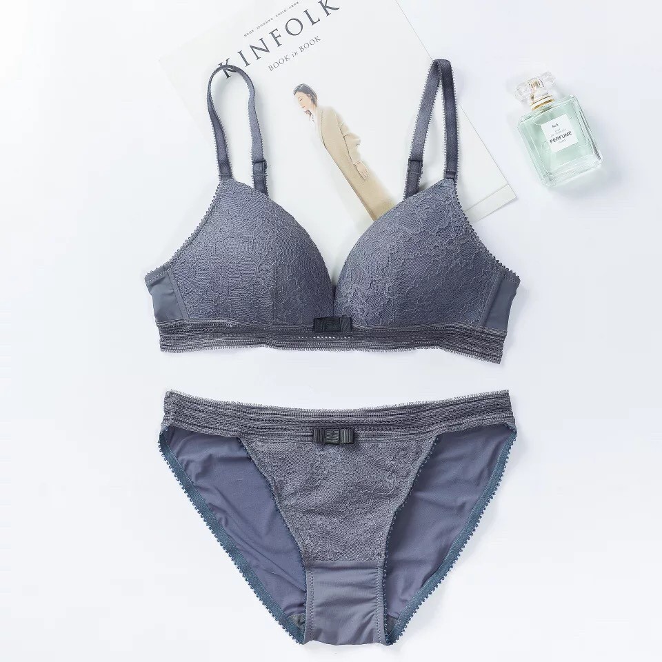 ẢNH THẬT  - SET ÁO NGỰC KÈM QUẦN CHÍP REN KHÔNG GỌNG SIÊU NÂNG NGỰC