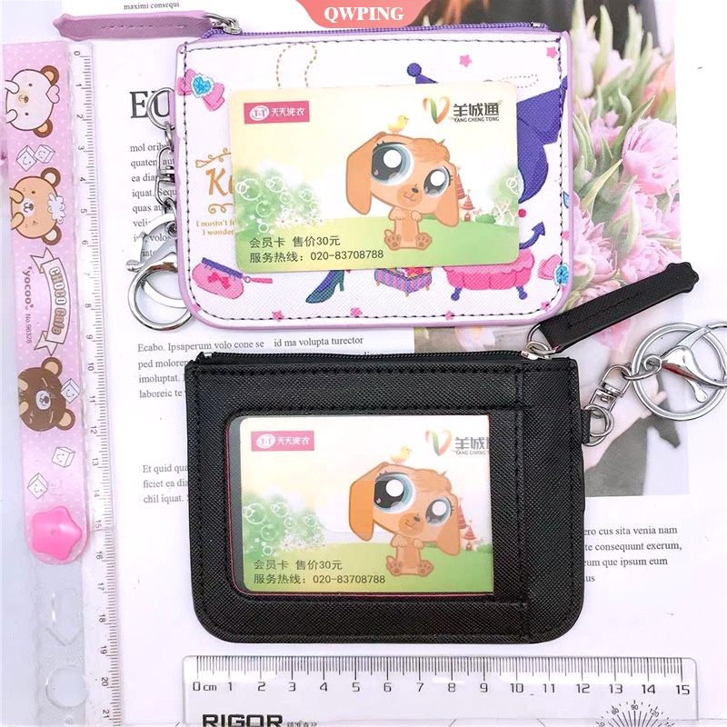 Ví Da PU Đựng Tiền / Thẻ / Móc Khóa Họa Tiết Sanrios Kuromi ID Đáng Yêu