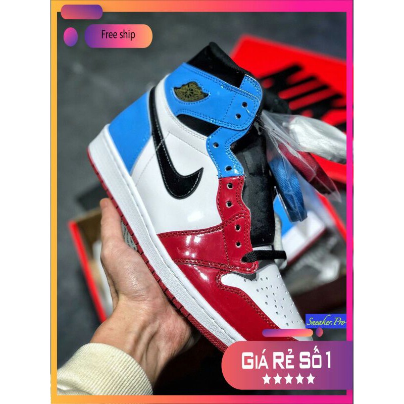 Giày thể thao AIR JORDAN 1 Retro High les Twin Fearless màu đỏ xanh trắng siêu đẹp dành cho nam ⁸ :; ` ' . ' '
