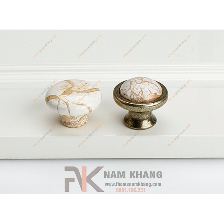 Núm cửa tủ sứ vân NK044 (Màu Sứ)