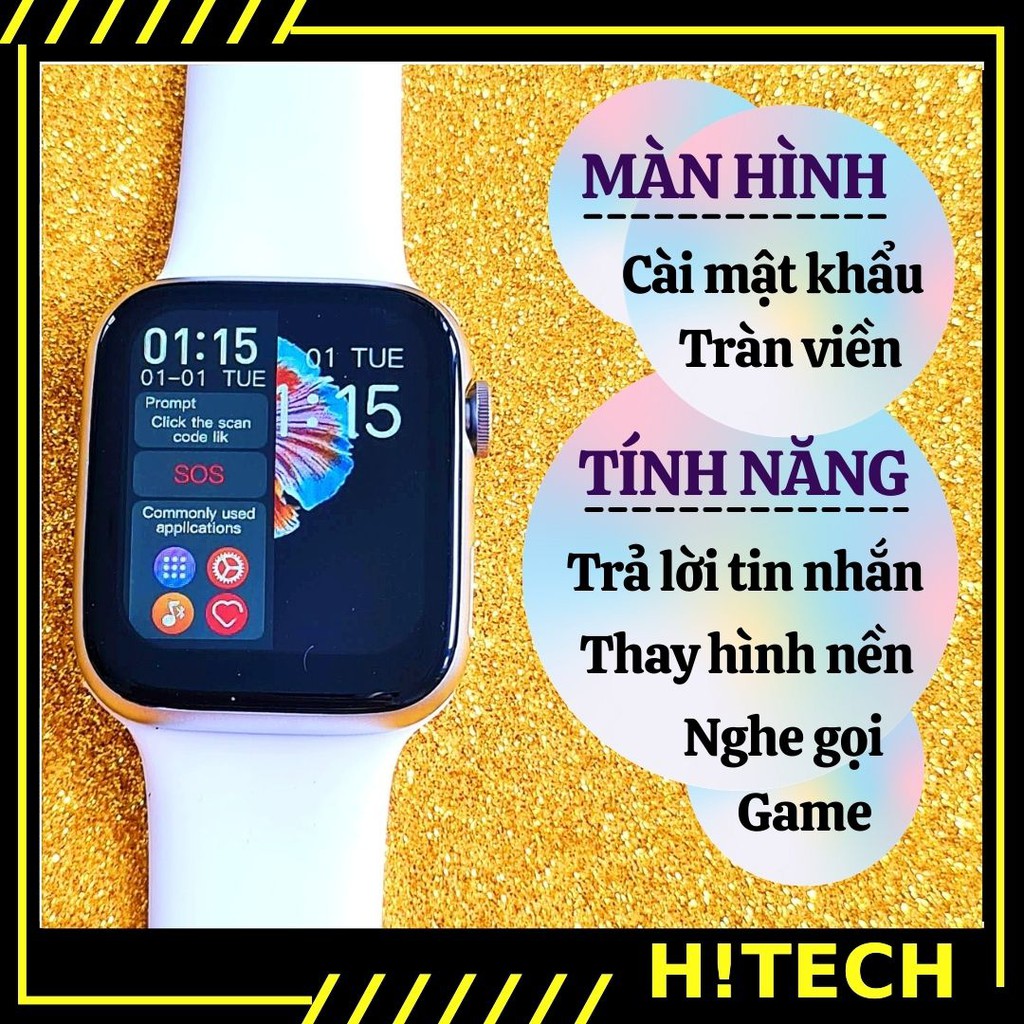 [Mã 44ELSALE2 giảm 7% đơn 300K] Đồng hồ thông minh Series 6smart watch giao diện tổ ong nghe gọi, núm xoay, thay ảnh