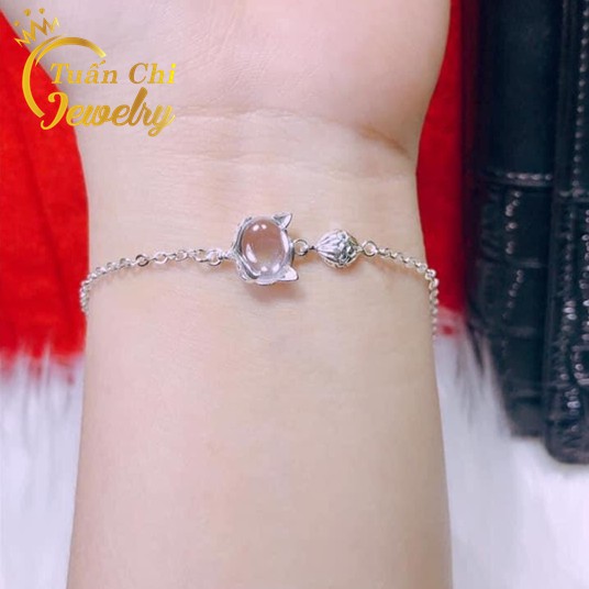 Lắc Tay Nữ  FREESHIP Vòng Tay Hồ Ly Bạc Dành Cho Nữ ,Bạc Ta Chuẩn Đẹp Kết Hợp Đá Phong Thủy Theo Mệnh