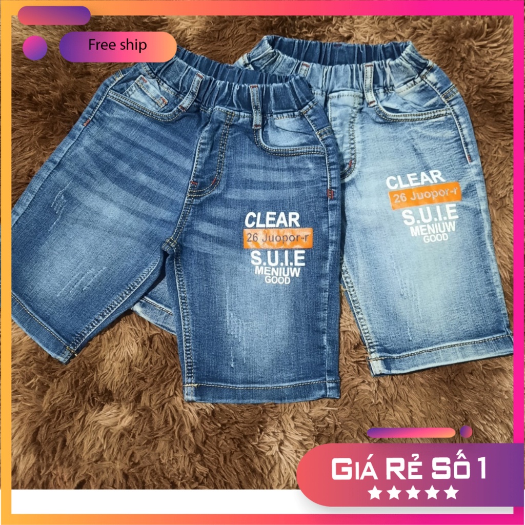 Quần Jean Lửng Bé Trai Size Đại Co Giãn Từ size 15Kg Đến 35Kg