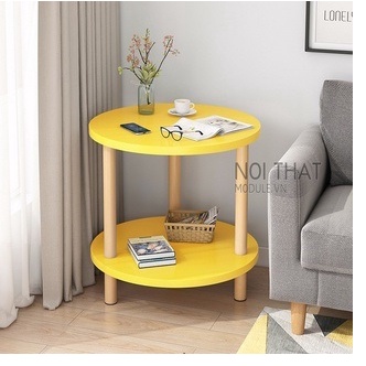 Kệ trang trí - Kệ đầu giường - Bàn trà mặt tròn 2 tầng trang trí phòng khách, phòng ngủ