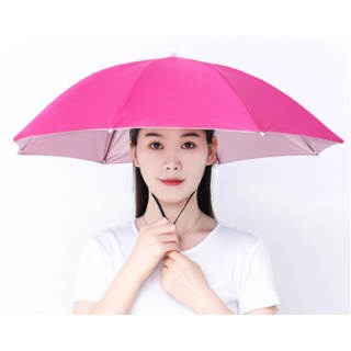 Mũ ô dù đội đầu gấp gọn tiện lợi che nắng che mưa nhiều màu