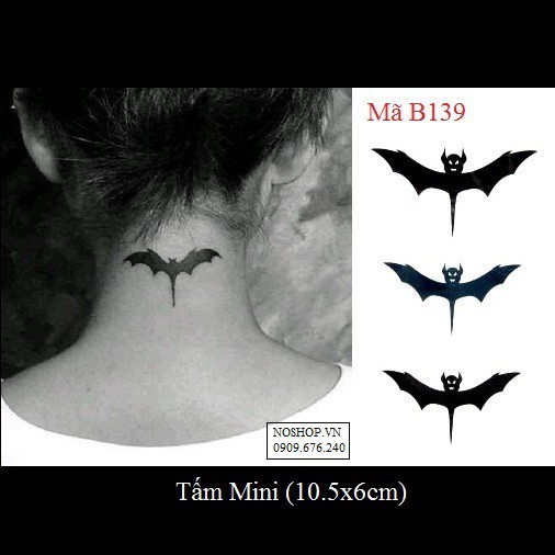 Hình xăm dán dơi B139