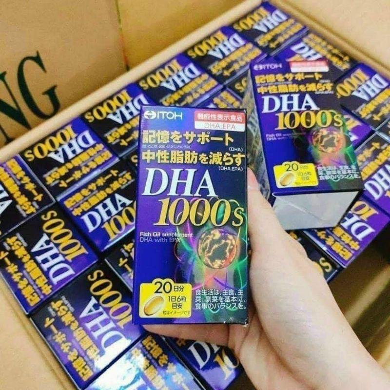 Viên uống hỗ trợ bổ não Nhật Bản DHA ITOH chính hãng, hỗ trợ tăng cường trí nhớ 120 viên 1000mg