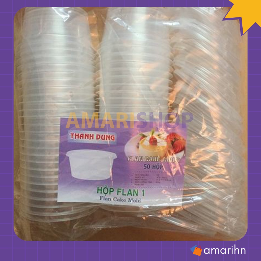 Túi 50 cốc caramen, hộp làm bánh flan, hũ rau câu số 0, số 1