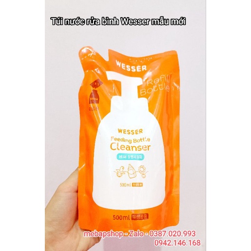 NƯỚC RỬA BÌNH SỮA WESSER TÚI 500ML