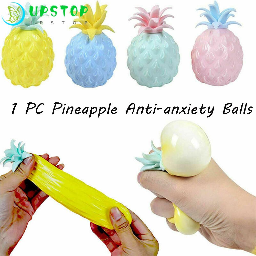 UPSTOP 1 PC New Anti Stress Squeeze Balls COLOR RANDOM Kids Animal Toy Fidget Sensory Toys Pineapple Ball Durable Hot Rubber Material Anxiety Reliever