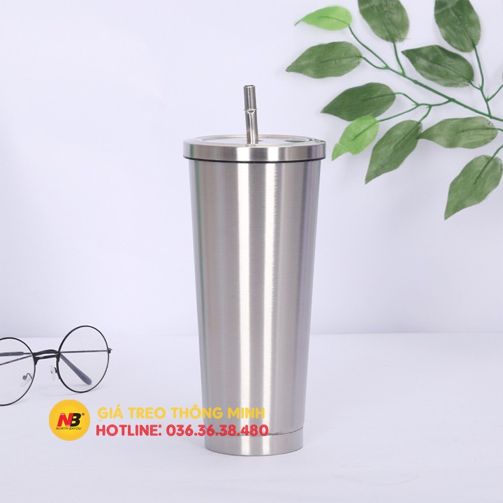 Ly giữ nhiệt 750ml & 500ml Tặng kèm Ống Hút Inox - Cốc giữ nhiệt INOX304