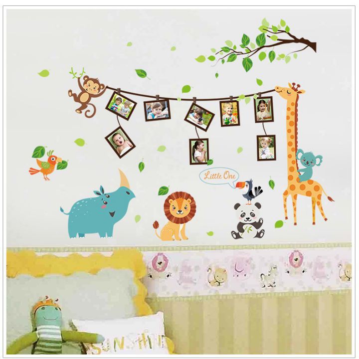 Decal dán tường Vườn thú ⚡ FREESHIP ⚡ treo ảnh - khung ảnh dán tường cho bé yêu