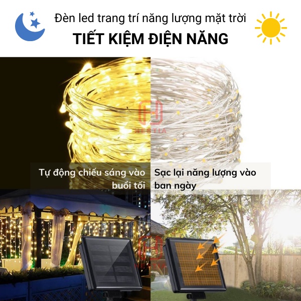 Đèn Led Dây Đom Đóm Dùng Năng Lượng Mặt Trời Hestia 100/200 Bóng Chiếu Sáng