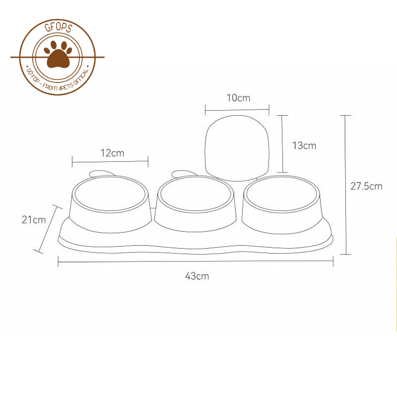 Bát ăn cho chó mèo 3in1 bát sứ và mica màu pastel cực sang- 4pets official