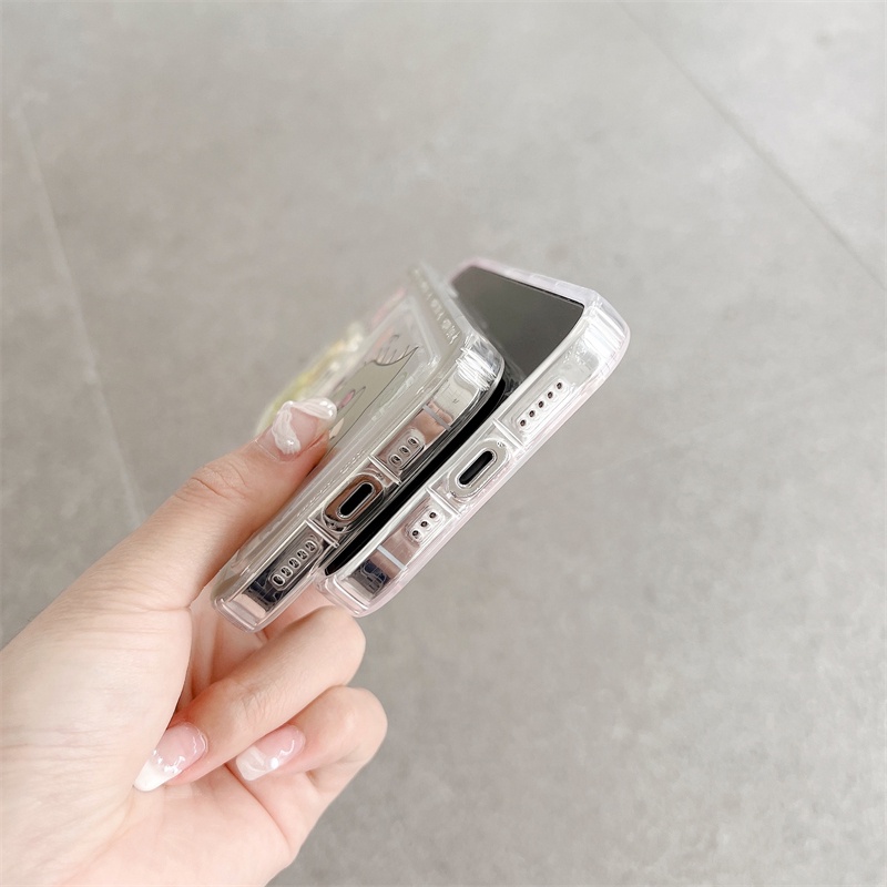 Ốp Điện Thoại Trong Suốt In Hình Khủng Long Dễ Thương Có Ngăn Đựng Thẻ Cho iPhone 14 13 12 11 Pro Max XR 8 7 Plus