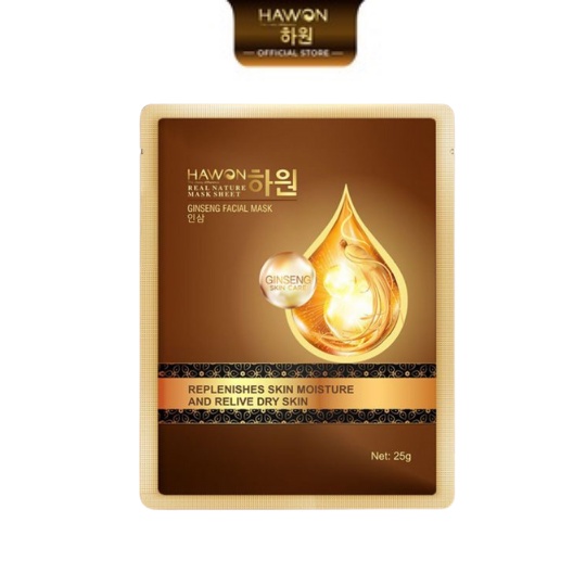 Mặt Nạ Giấy Dưỡng Da Chiết Xuất Nhân Sâm HAWON - 25g