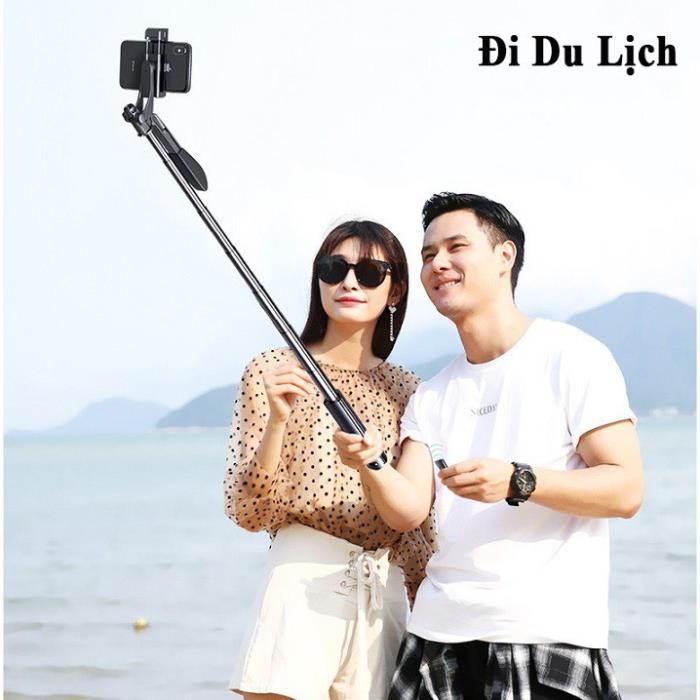 Tay cầm chống rung kiêm gậy chụp hình siêu dài A21 có đèn LED tích hợp Remote bluetooth thế hệ mới | BigBuy360 - bigbuy360.vn