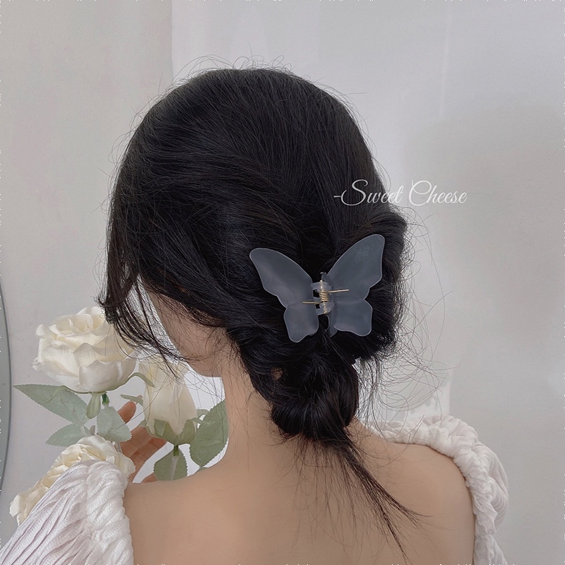 Kẹp Tóc Hình Bướm / Cô Gái Màu Thạch Cắt Chéo Sau Lưng Thanh Lịch Phong Cách Hàn Quốc