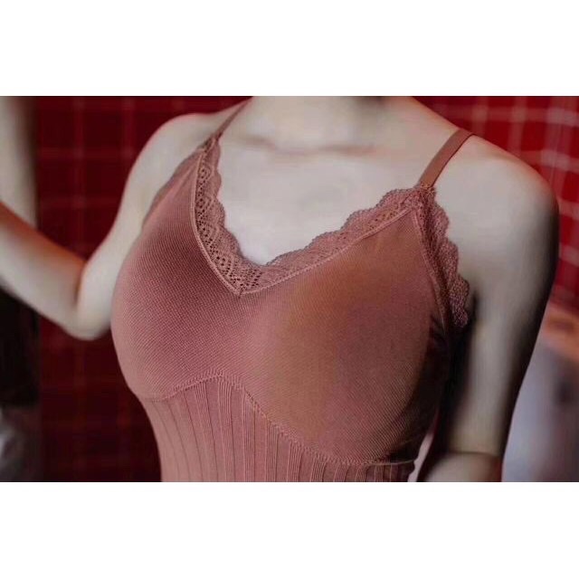 (1023)áo bra 2 dây dáng dài chất cotton đẹp(túi zip 1 áo_1 túi)