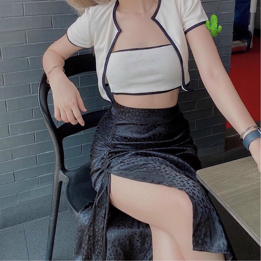 [ Mã WASTAPR giảm 10K đơn 50K] Áo croptop tay ngắn, set áo thun croptop & Bra , 4 màu cực xinh cực thời trang | BigBuy360 - bigbuy360.vn