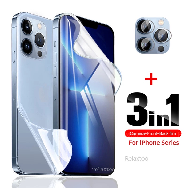Phim Dán 3 Trong 1 Bảo Vệ camera Trước Sau Cho iphone 15 14 13 pro max plus mini 14plus 14pro 15plus
