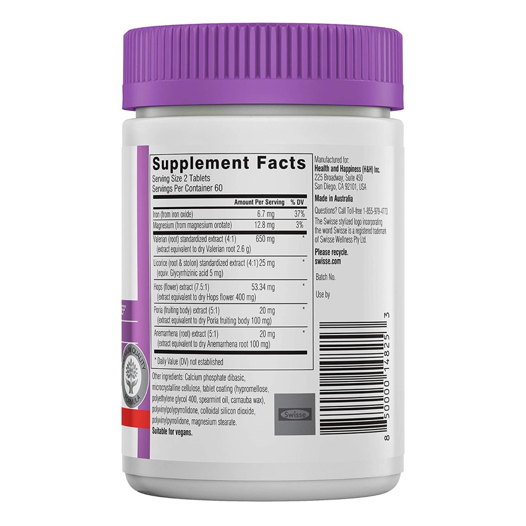 VIÊN UỐNG THẢO DƯỢC SWISSE SLEEP HỖ TRỢ NGỦ NGON HOÀN TOÀN TỰ NHIÊN 60-100 VIÊN | Thế Giới Skin Care