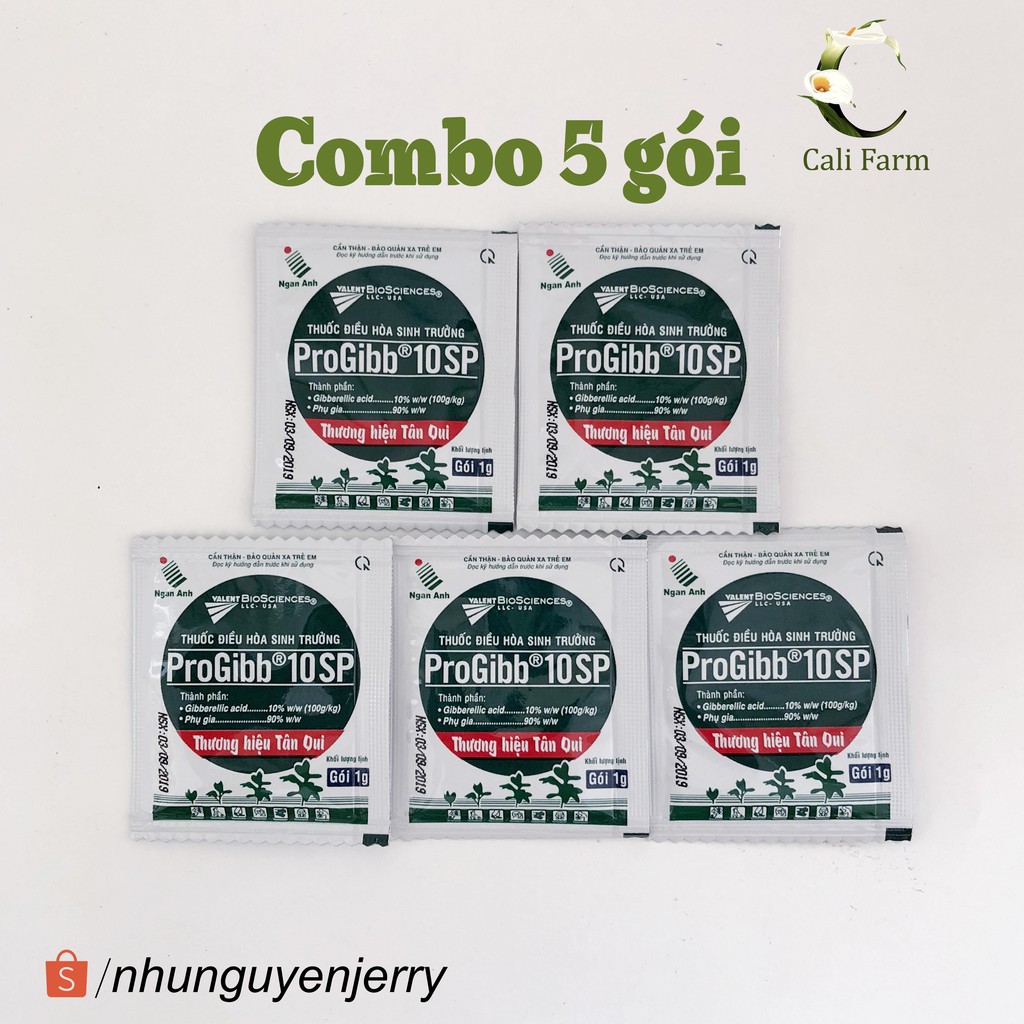 [Combo] Thuốc điều hòa sinh trưởng ProGibb 1g cho rau màu, hoa cảnh x 5 gói [sieutietkiem]