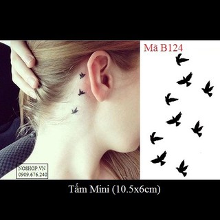 Hình xăm dán đàn chim B124