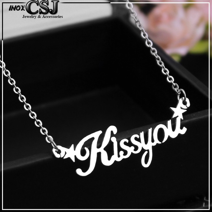 DÂY CHUYỀN INOX CHỮ KISS YOU ĐẸP - độc đáo, không đen, không gỉ