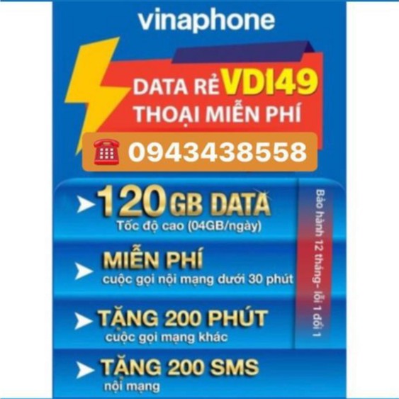 [Sim Hot] SIM 4G VINA VD149 SỐ ĐẸP ĐUÔI 79 - 86 TRỌN GÓI 12 THÁNG KHÔNG NẠP TIỀN 120GB/THÁNG DATA TỐC ĐỘ CAOGÀY