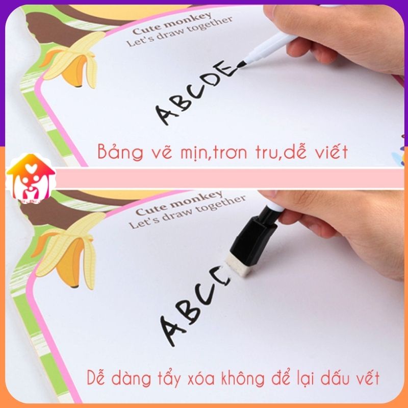 Bảng vẽ 2 mặt-bảng viết thời khóa biểu kèm bút tẩy cho bé