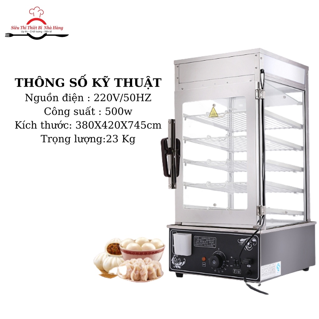 Tủ hấp bánh bao 5 tầng GIÁ RẺ CỰC SỐC,tủ kính hấp nóng trưng bày bánh bao