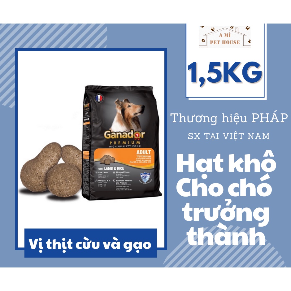 Thức Ăn Cho Chó Lớn Ganador Adult 1.5kg | Hạt Khô Vị Cừu Và Gạo- Lamb &amp; Rice