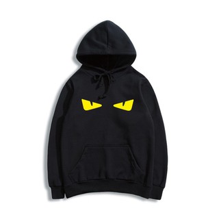 Áo khoác hoodie nam nữ phối con mắt cá tính, áo hoodie trơn 2 lớp có túi phía trước từ 30kg đến 58kg