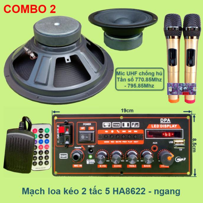 Mạch loa kéo 2 tấc 5 HA8622 ngang công suất 80W