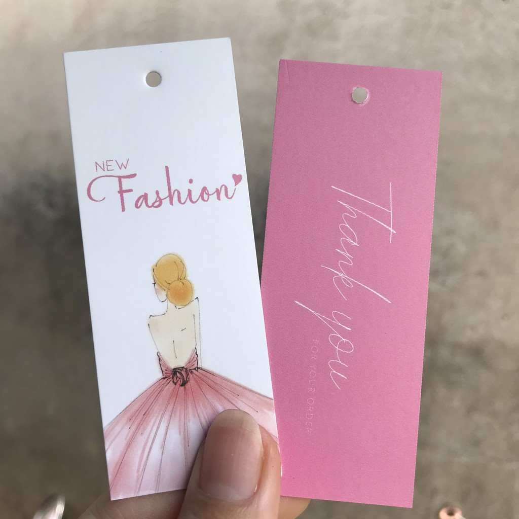 NHÃN MÁC TAG QUẦN ÁO giúp nâng cao thương hiệu quần áo - Giấy bìa cứng cán màng sang trọng 100 cái mẫu 18