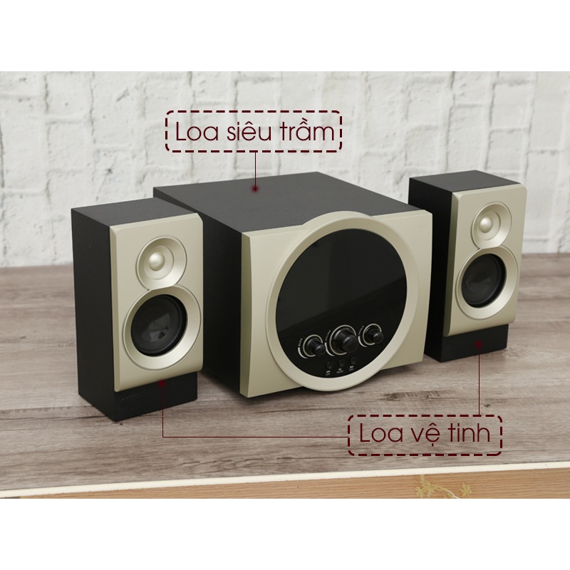 Loa vi tính Bluetooth Enkor V2720 Gold - 2.1