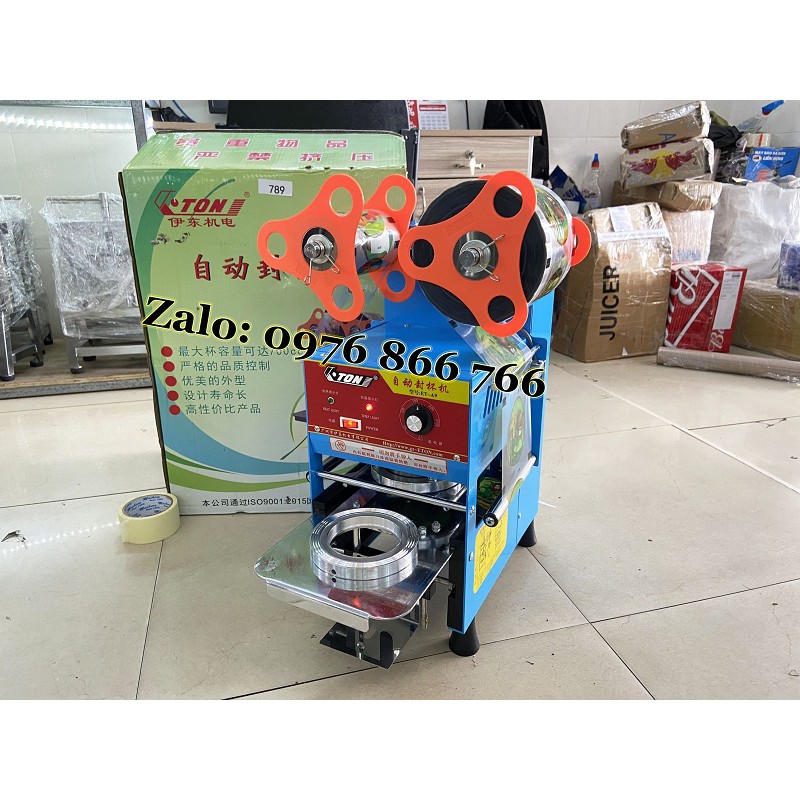 Máy dán miệng ly trà sữa bán tự động Eton A9 - giá rẻ
