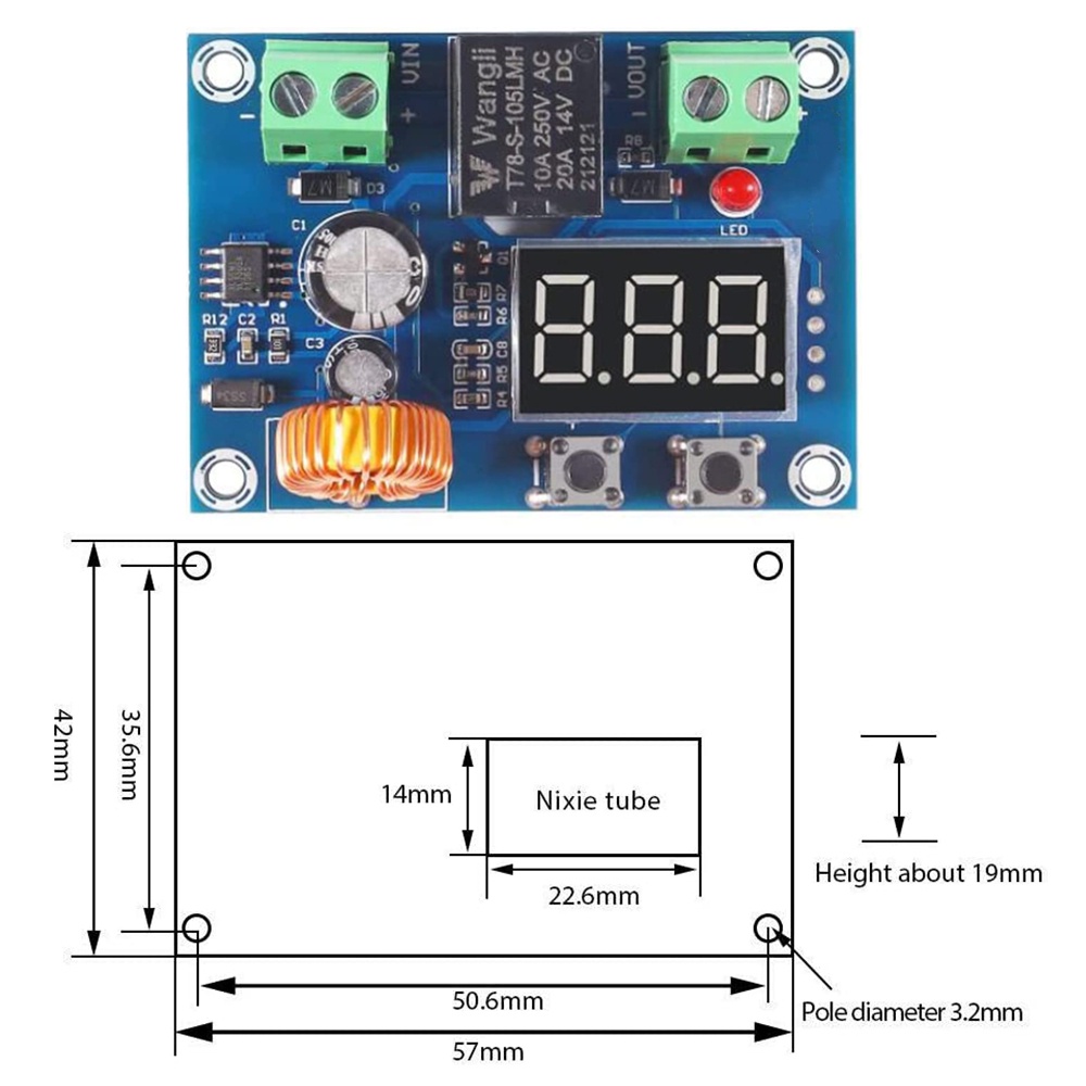 Công Tắc Ngắt Điện Áp Thấp XH-M609 12V 24V 36V Bảo Vệ Pin Lithium DC 12-36V Màn hình LED kỹ thuật số Bảo vệ quá tải - YKD