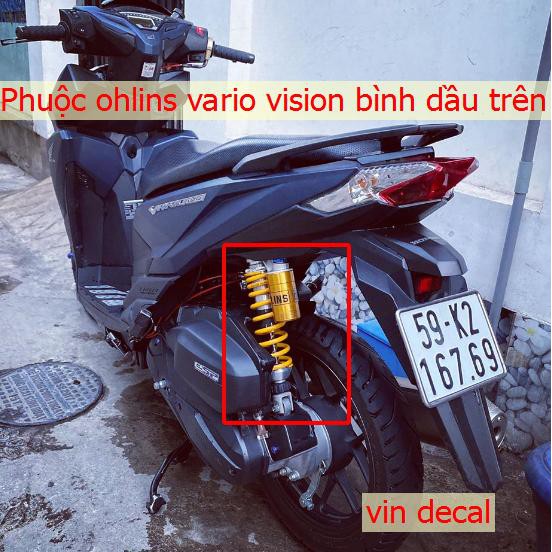 Phuộc Ohlins Click Vario Vision Luvias bình dầu trên, dưới