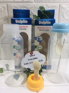 Bình tập ăn pp Dolphin 240ml