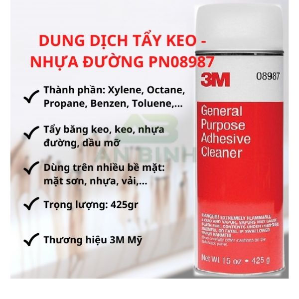 Tẩy Nhựa Đường 3M – Tẩy Băng Keo 3M – Dung Dịch Tẩy Rửa Tất cả Bề Mặt 3M 08987