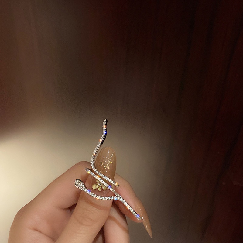 Nhẫn Mở Hình Động Vật Đính Đá Pha Lê Phong Cách Cổ Điển Cho Nữ