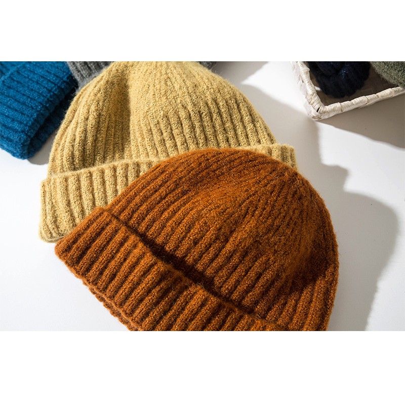 Mũ Len Beanie Nam nữ Unisex Retro Mũ Len đan Yuppie Dưa hấu Checkin Đà Lạt Mũ Len nồi Landlord Hàn Quốc