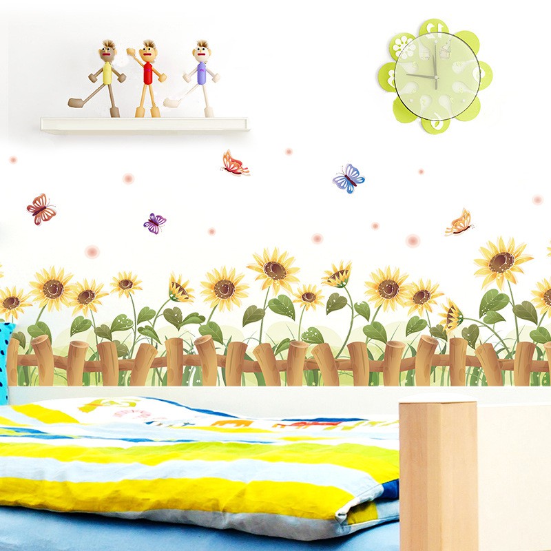 Decal dán tường chân tường hoa hướng dương 02 XL 7178 | BigBuy360 - bigbuy360.vn