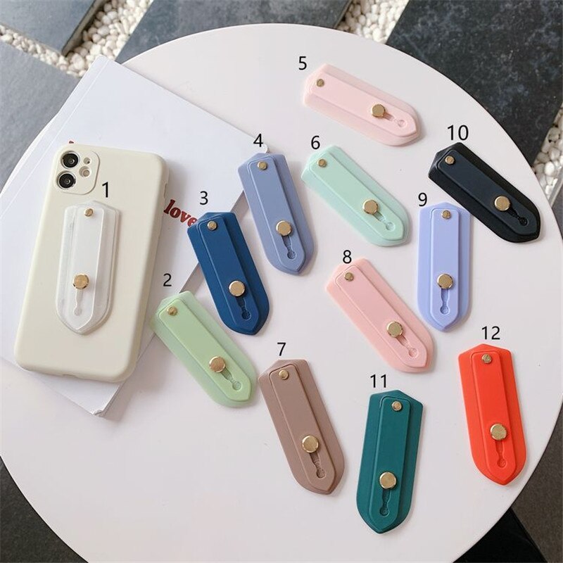 Dây Đeo Cổ Tay Gắn Điện Thoại Bằng Silicon Màu Kẹo Ngọt Xinh Xắn